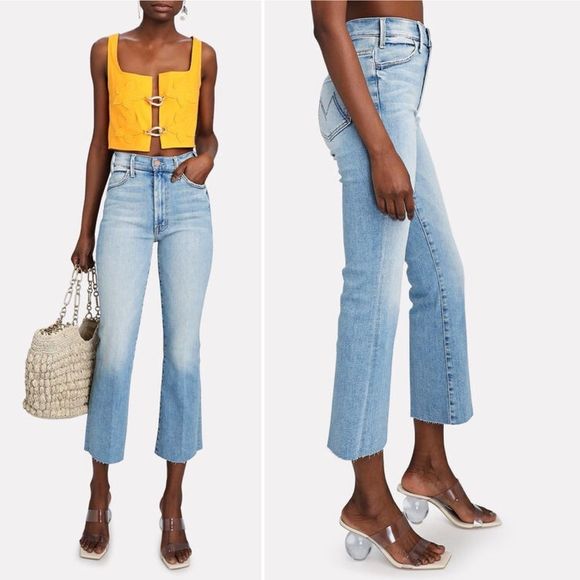 Mother Denim Au Revoir The Hustler Ankle Fray Flare Jeans Size 26 - Picture 1 of 15